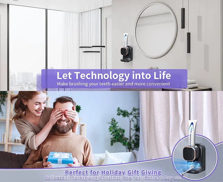 SqueezeMate – Your Essential Automated Toothpaste Dispenser!