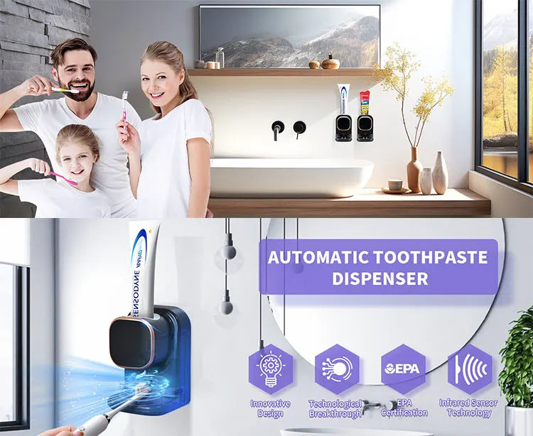 SqueezeMate – Your Essential Automated Toothpaste Dispenser!