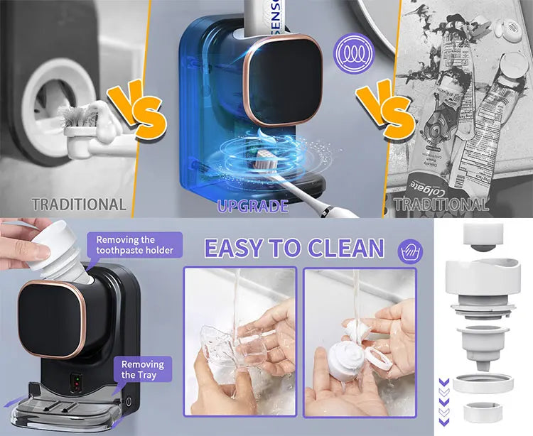 SqueezeMate – Your Essential Automated Toothpaste Dispenser!